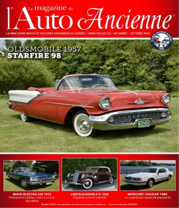 Le Magazine De L’Auto Ancienne – Octobre 2022 [Magazines]