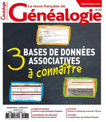 La Revue Française De Généalogie N°263 – Décembre 2022-Janvier 2023  [Magazines]