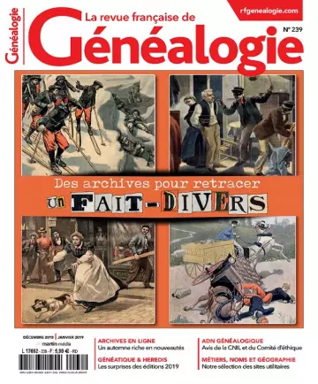 La Revue Française De Généalogie N°239 – Décembre 2018-Janvier 2019 [Magazines]