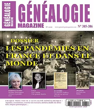 Généalogie Magazine N°385-386 – Avril-Septembre 2020  [Magazines]