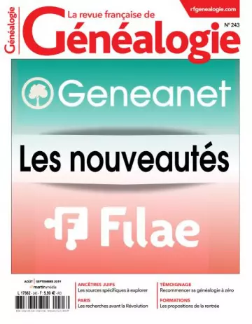 La Revue Française de Généalogie - Août-Septembre 2019 [Magazines]