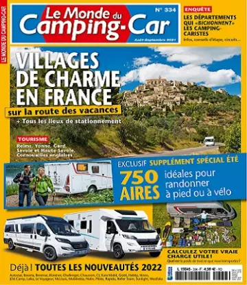 Le Monde du Camping-Car N°334 – Août-Septembre 2021 [Magazines]