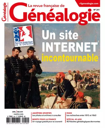 La Revue Française De Généalogie N°241 – Avril-Mai 2019 [Magazines]