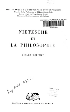 Gilles Deleuze - Nietzsche et la philosophie [Livres]