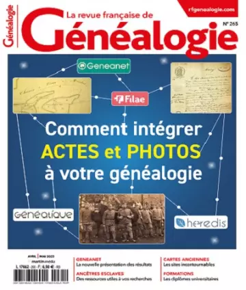 La Revue Française De Généalogie N°265 – Avril-Mai 2023 [Magazines]