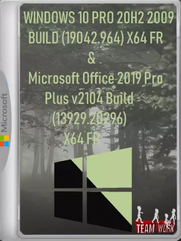 WINDOWS 10 PRO 20H2 2009 BUILD (19042.964) X64 FR & Microsoft Office 2019 Pro Plus v2104 Build (13929.20296) X64