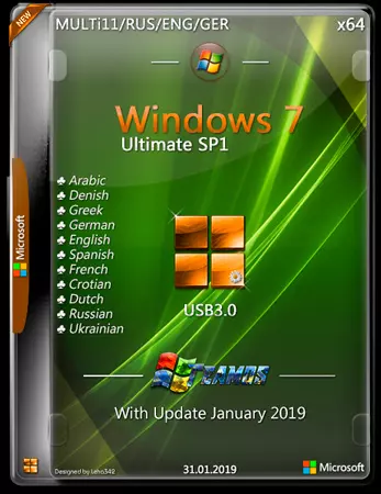WINDOWS 7 ULTIMATE SP1 MULTILINGUE X64 USB3.0 JAN2019